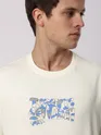 Cream Good Day Printed Oversized T-Shirt